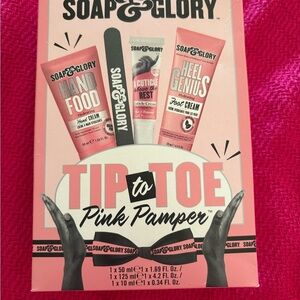 Soap & Glory Tip to Toe Pink Pamper Hand Foot Care Gift Set New